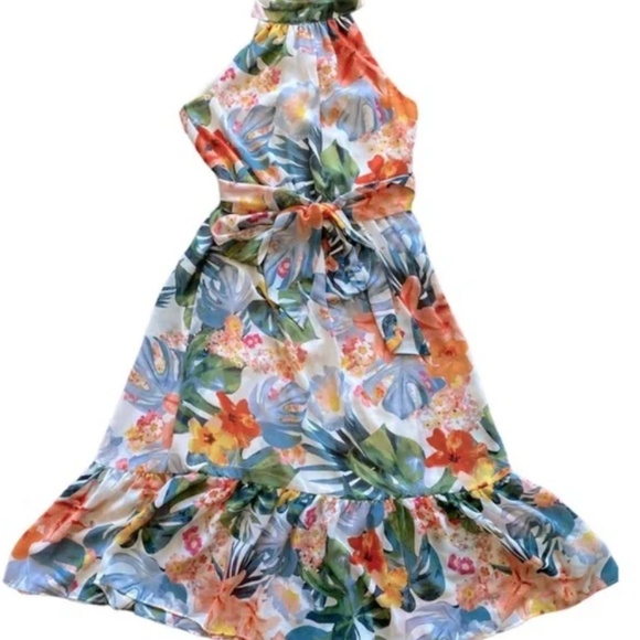 Eliza J Tropical Floral Print Dress Size 12 - Picture 3 of 6
